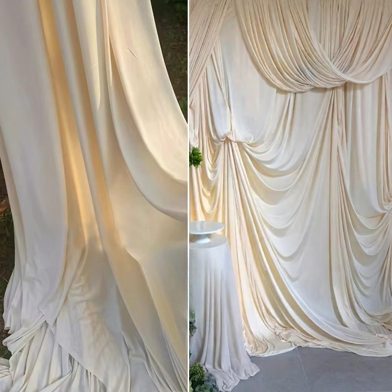 قماش حرير مطاطي أبيض كريمي الل - مراجعة Curtain Curtain وسعره