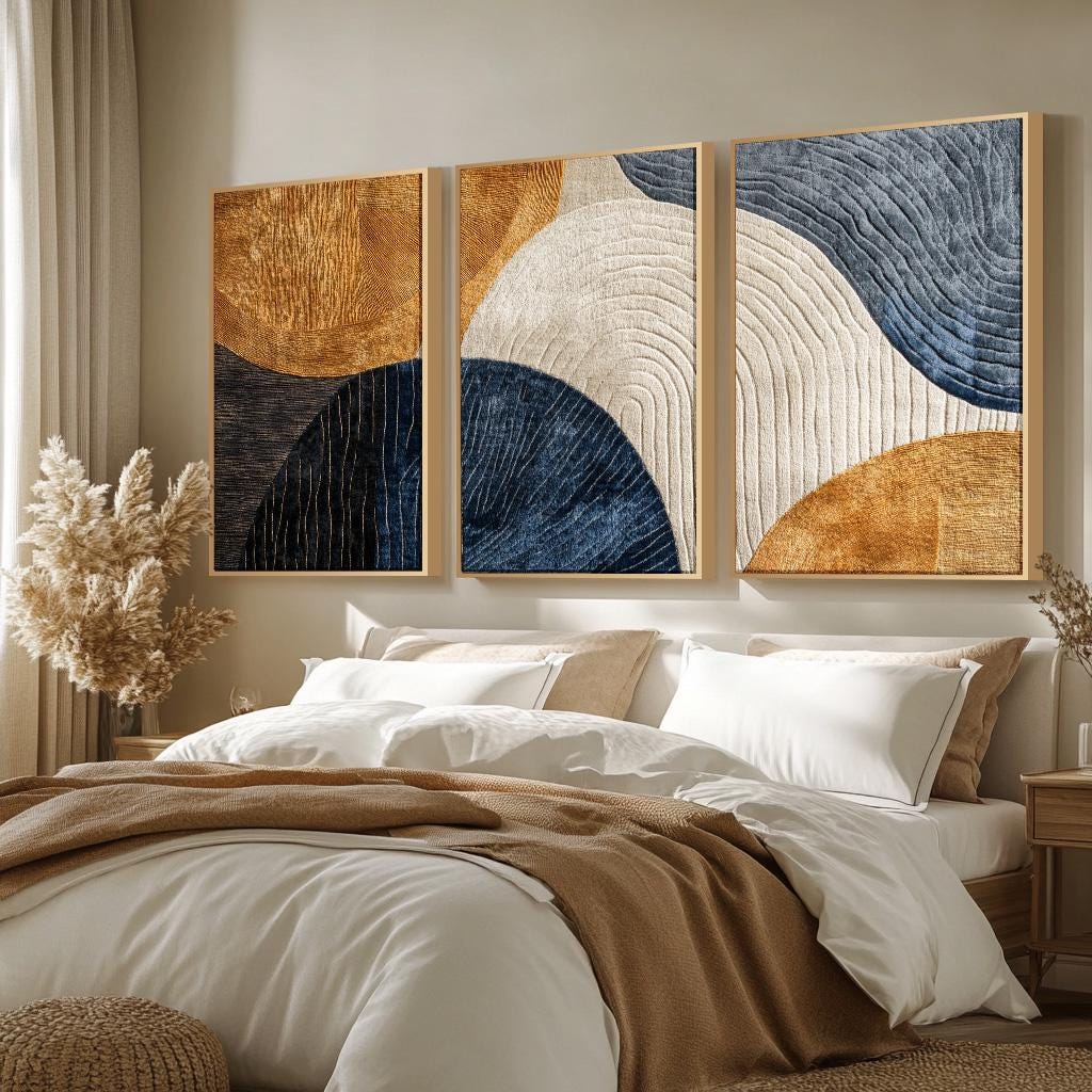 3 قطع لوحة قماشية بدون إطار، م - مراجعة Abstract Canvas Set وسعره